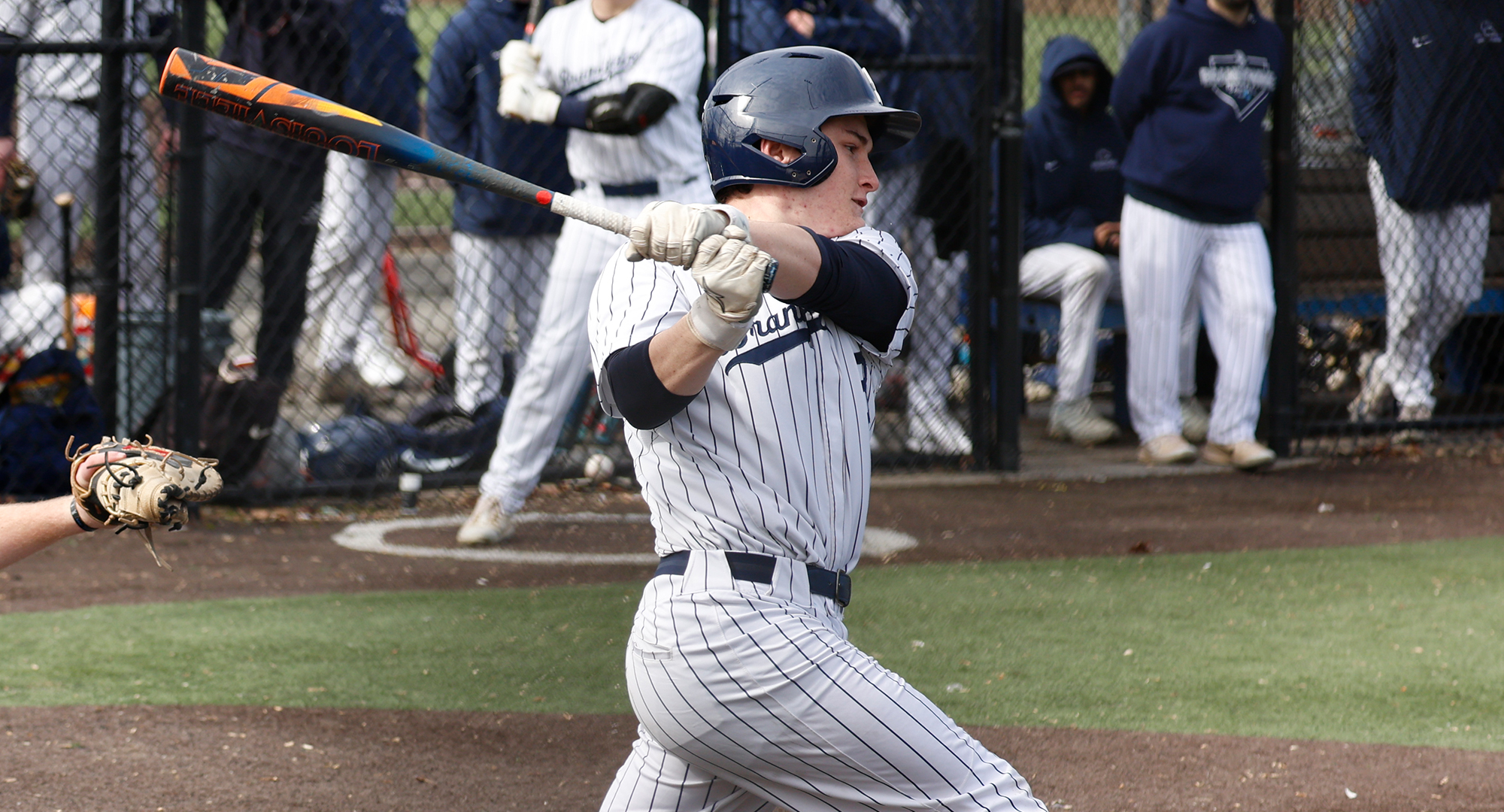 baseball player swinging