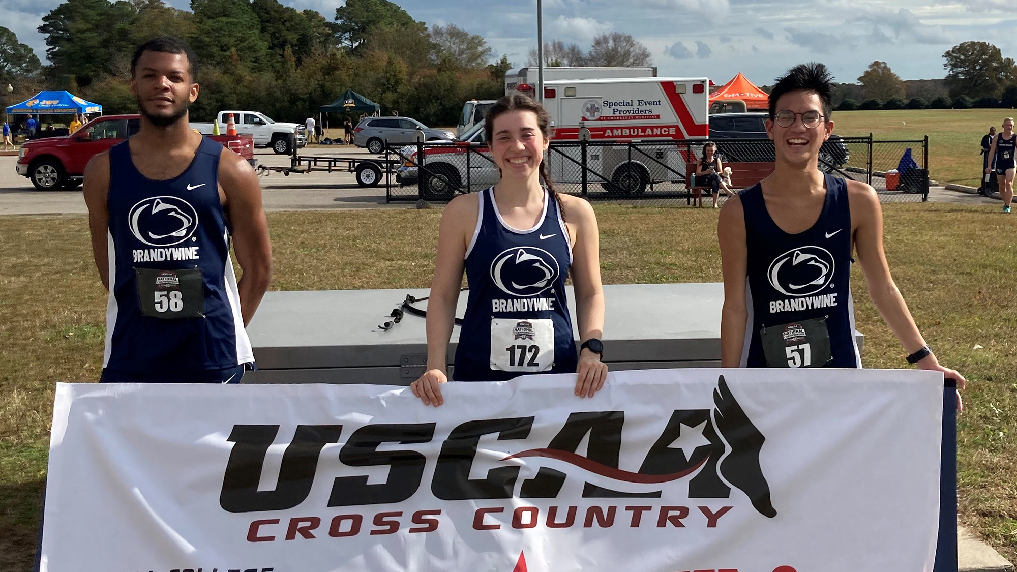 Brandywine's national championship runners: Jalin Haskins, McKenna Loney, Christian Dzema