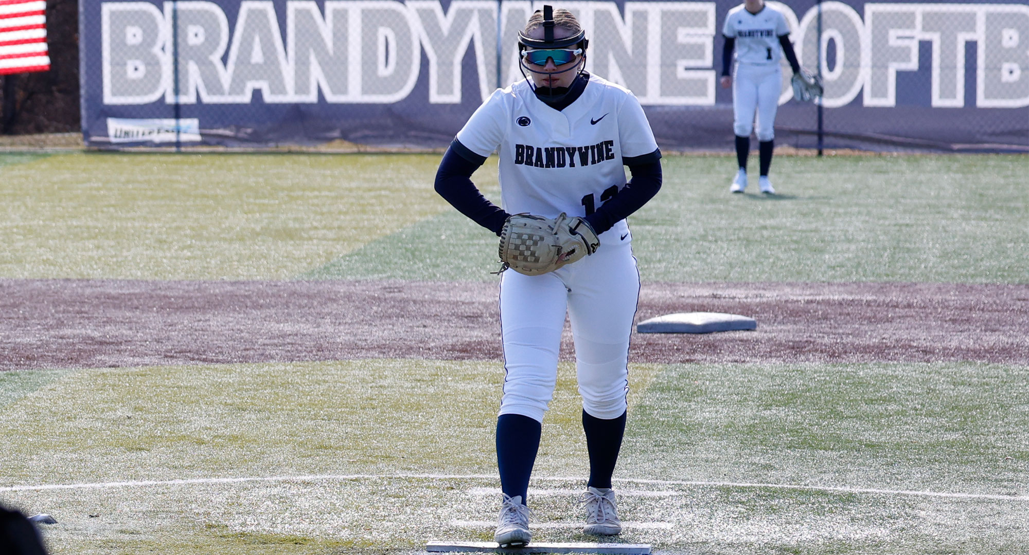 softball pitcher gets her sign