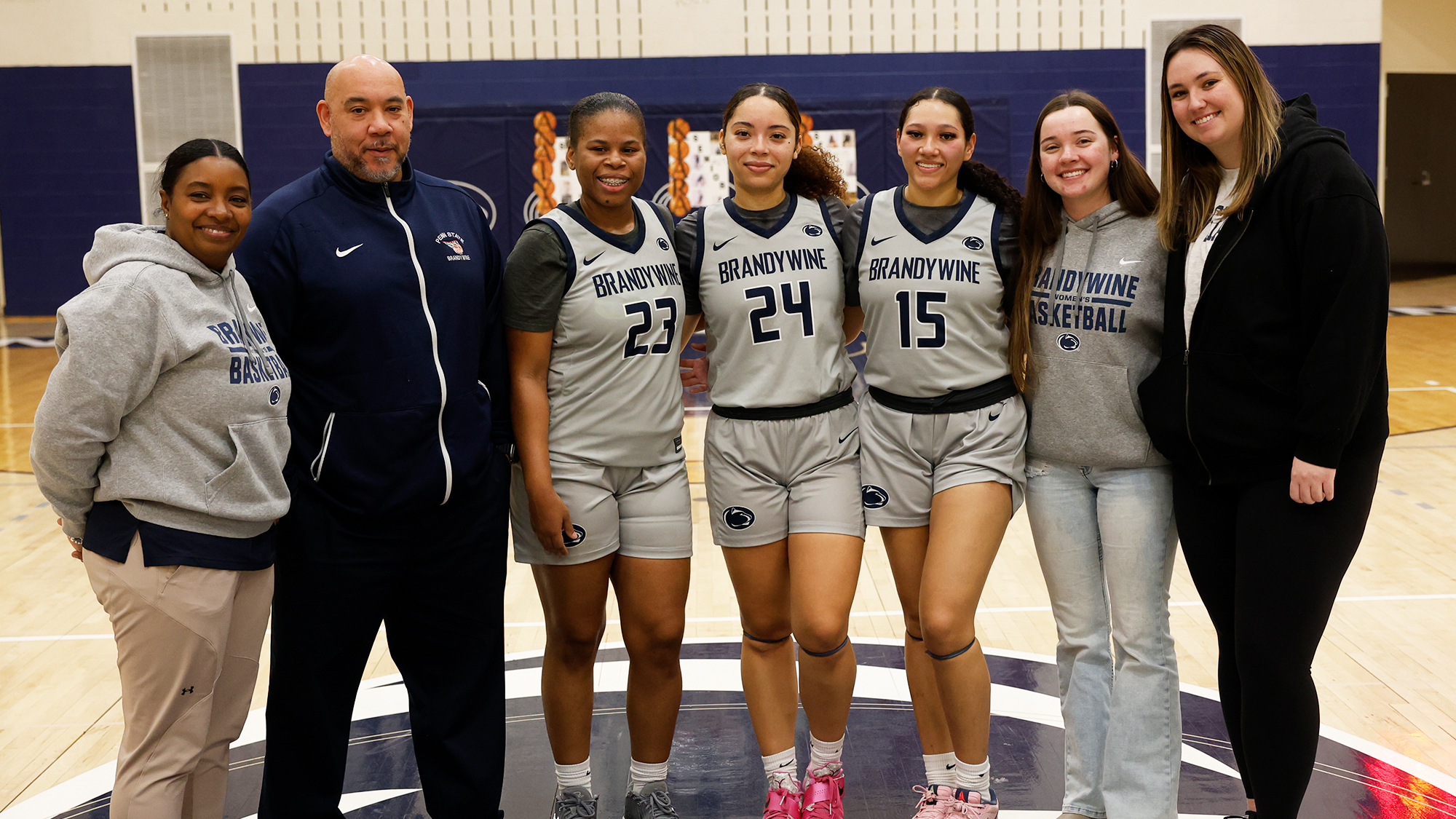 Penn State Brandywine seniors and coaching staff