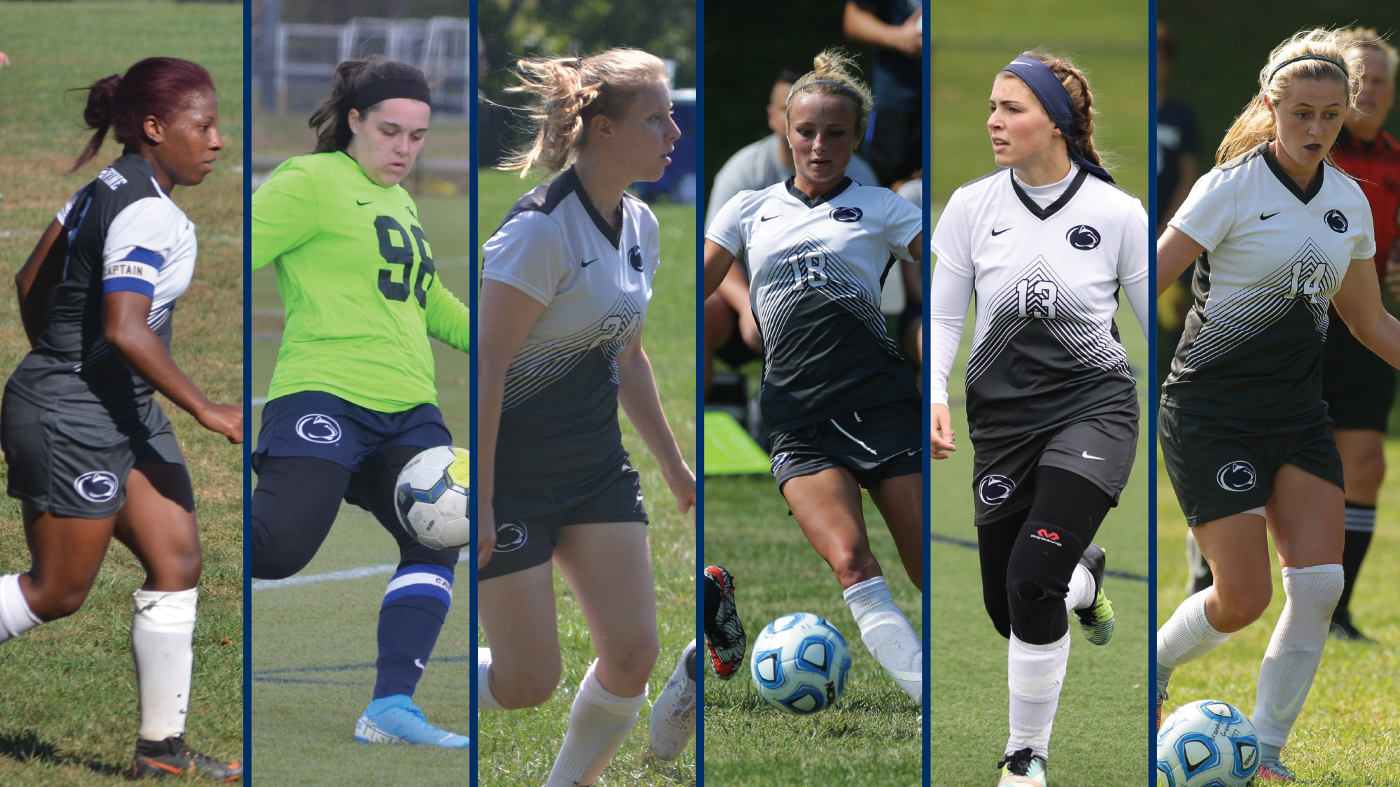 Brandywine women's soccer all-decade standouts Brianna Banks, Emily Bush, Averie Florschutz, Ami Iannello, Arianna Segich and Rachel Weir